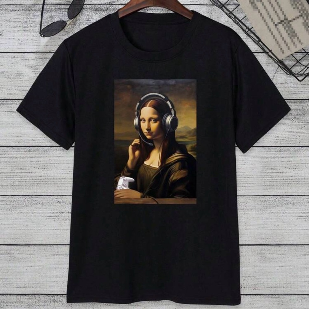 Men’s Black Mona Lisa Gamer T-Shirt